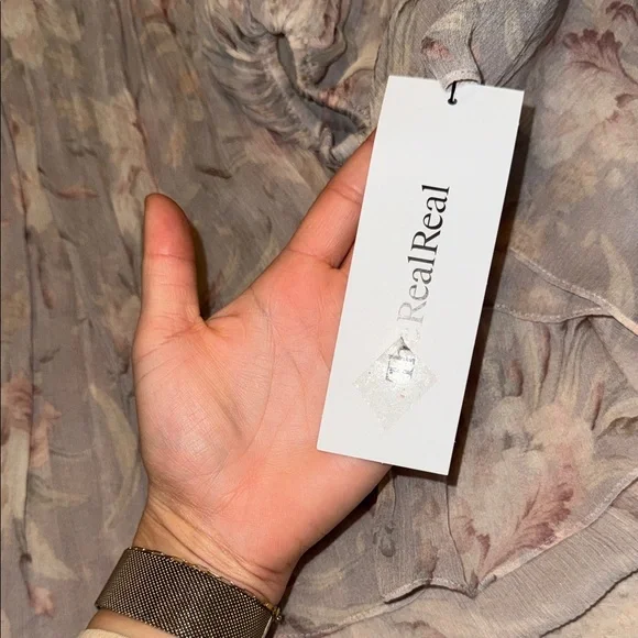 Zimmermann Floral Off-Shoulder Blouse - Gray and Pink 100% Silk - Picture 7 of 12